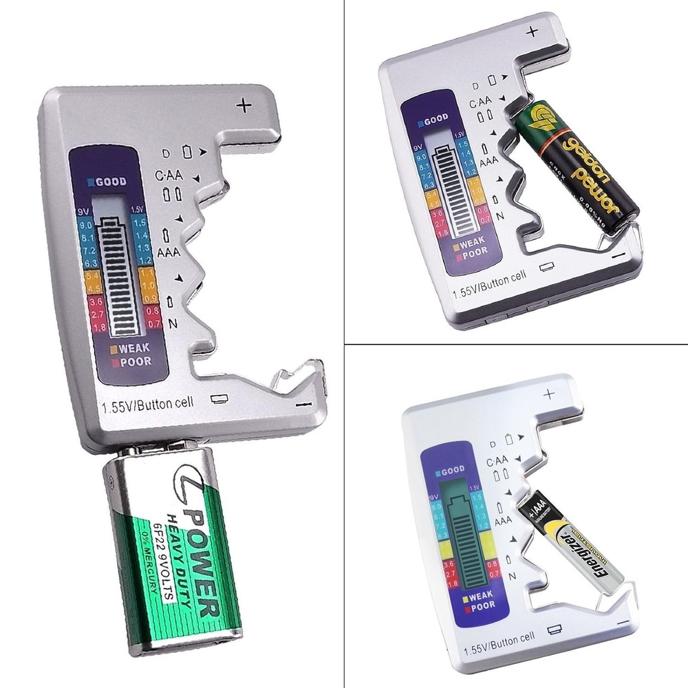 Handheld Digital Battery Checker with Quick Read LCD for C, AA, AAA, D Batteries