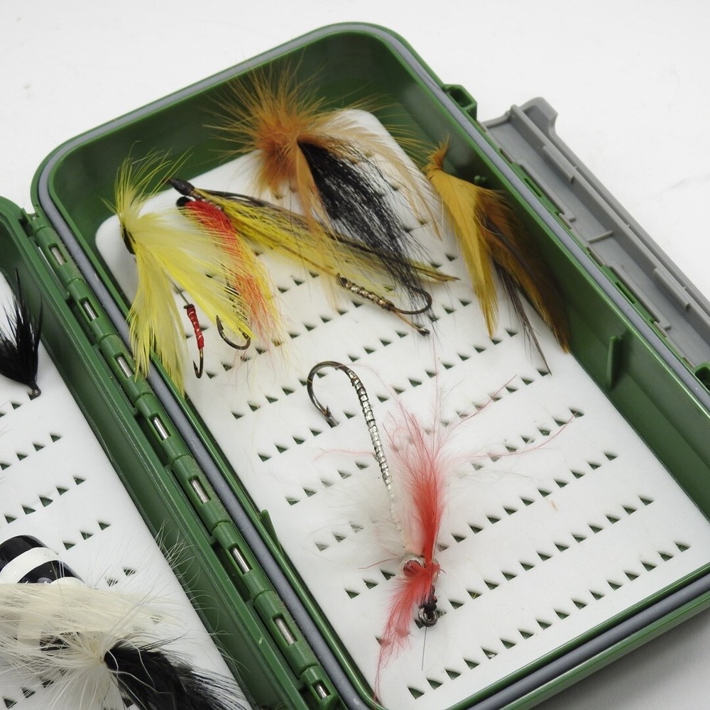 Orvis Fly Box. Green. W/ Flies.