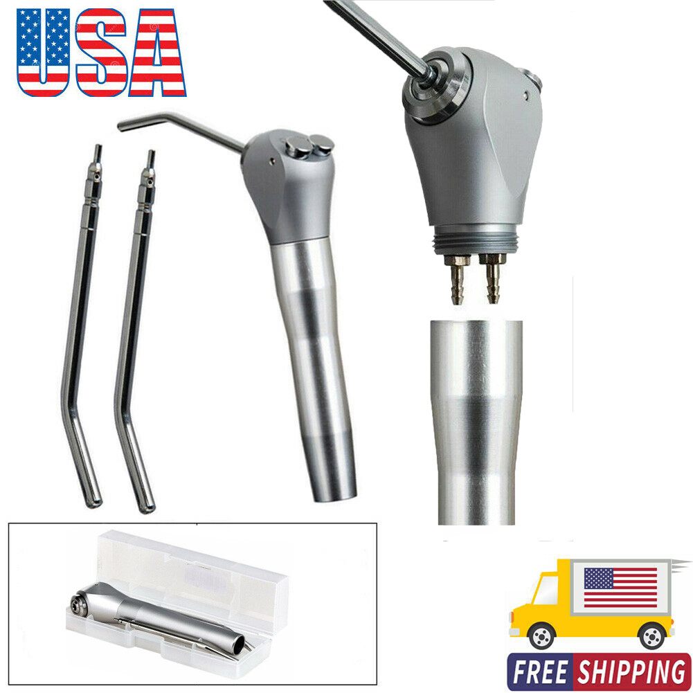 Dental 3 Way Air Water Spray Triple Syringe Handpiece w/ 2 Nozzles Tips Tubes CE