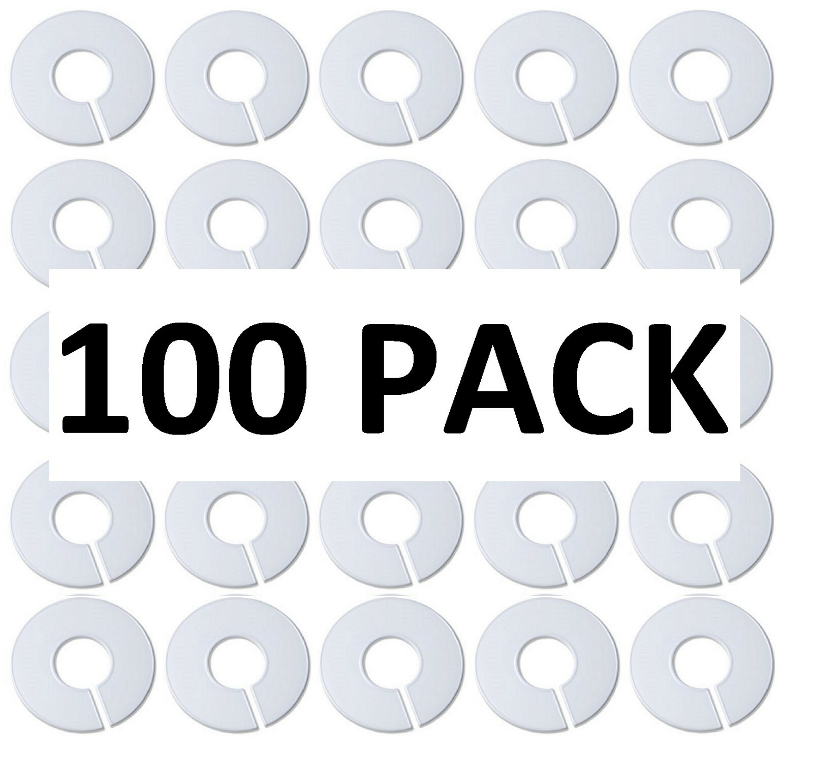 White Round Plastic Blank Rack Size Dividers - Multi-Pack