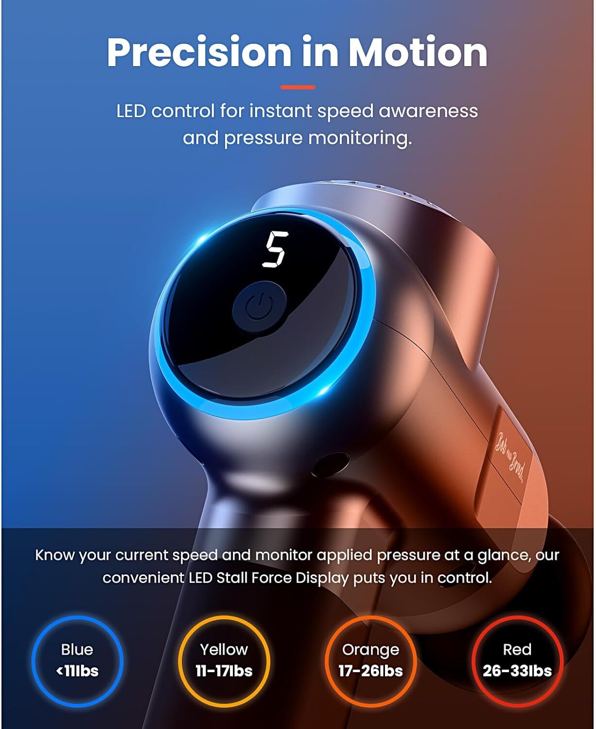 BOB AND BRAD C2 Pro Massage Gun with Heat & Cold Therapy Electric Back Massager