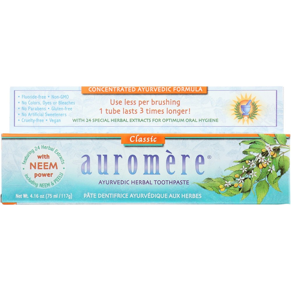 Auromere Ayurvedic Herbal Toothpaste Classic 3 Pack