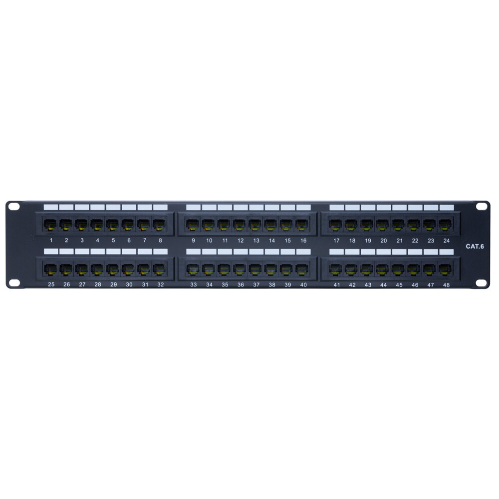 Cat6 UTP Patch Panel 48 Ports 110Type RJ45 Ethernet LAN Network Rack Wall Mount