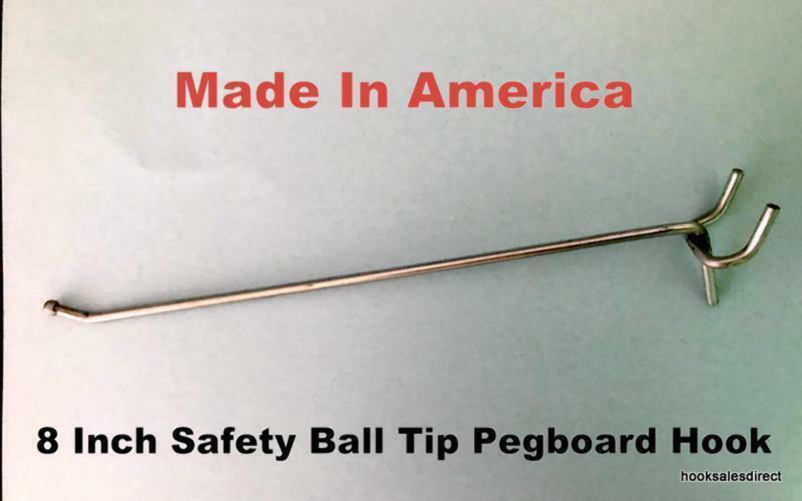 Metal Pegboard Hooks For Retail / Storage / Garage / Store Display, Made In USA