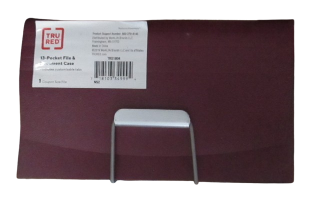 13 Pocket Expandable Receipt Coupon File & Document Case A6 Dual Expansion