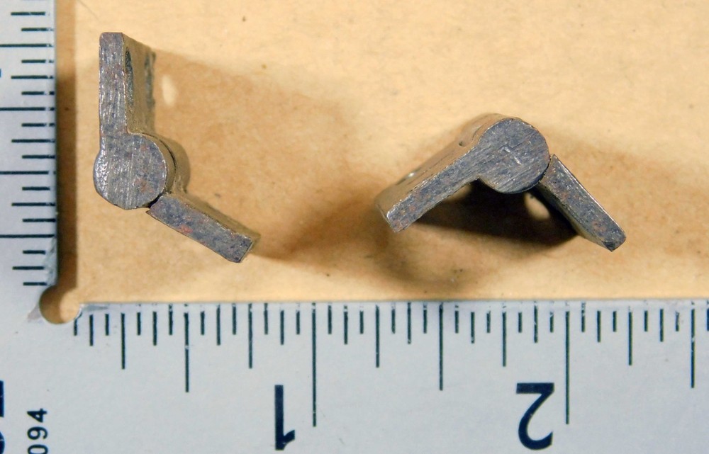 Pair original antique small cast iron butt hinges