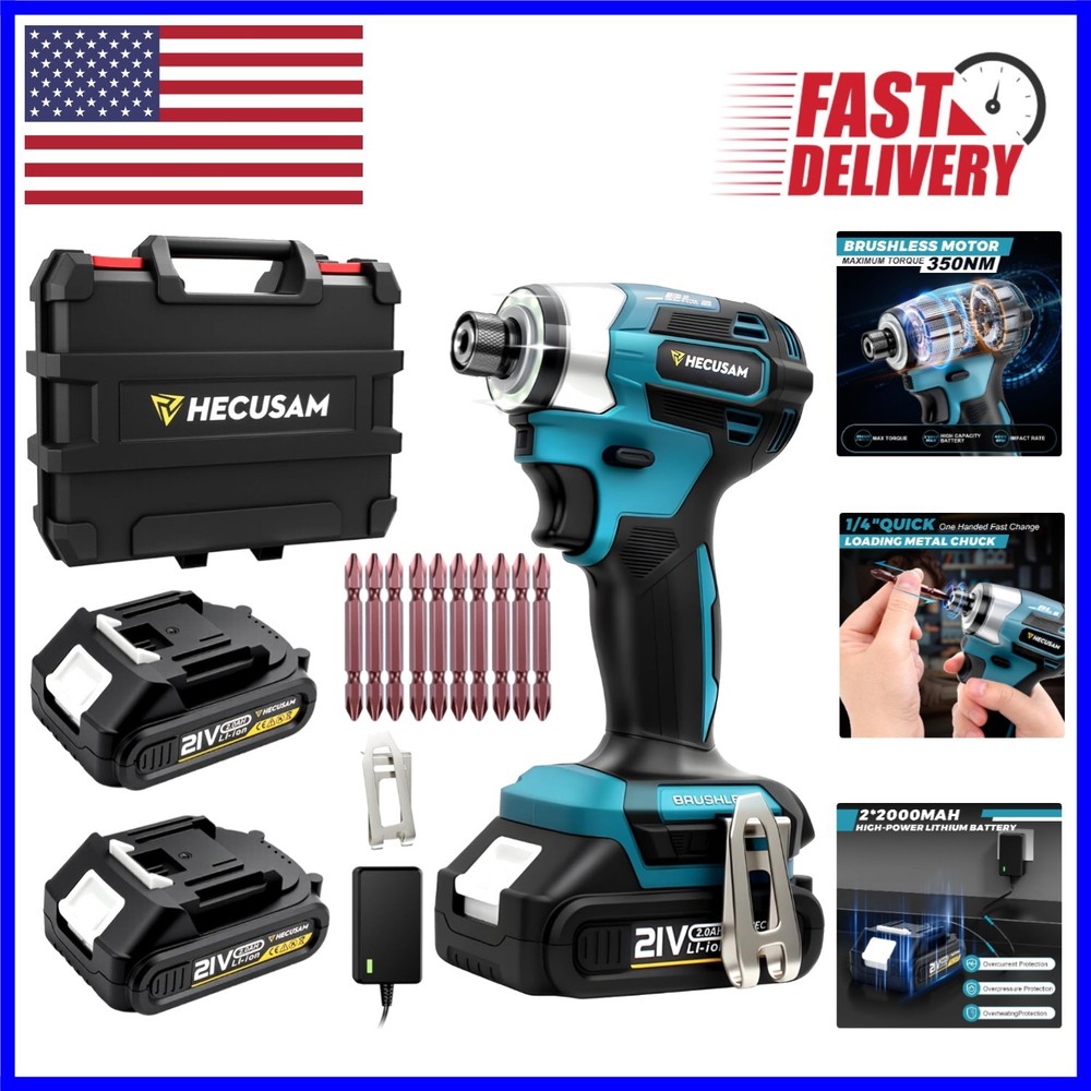Professional 21V Impact Driver with Dual Batteries & Quick Charge Function