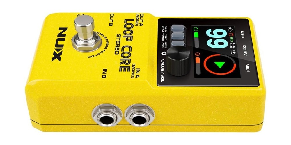 NUX Loop Core Stereo Guitar Looper Pedal - Bundle with 4 Patch Cables and Sna...