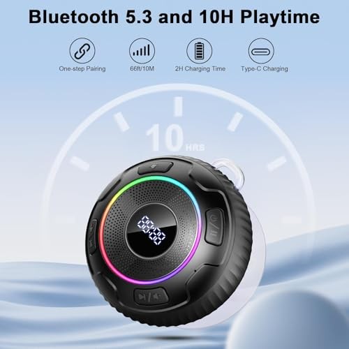 Bluetooth Shower Speaker, Bluetooth Speaker 5.3, 6D Sound, Portable Speaker