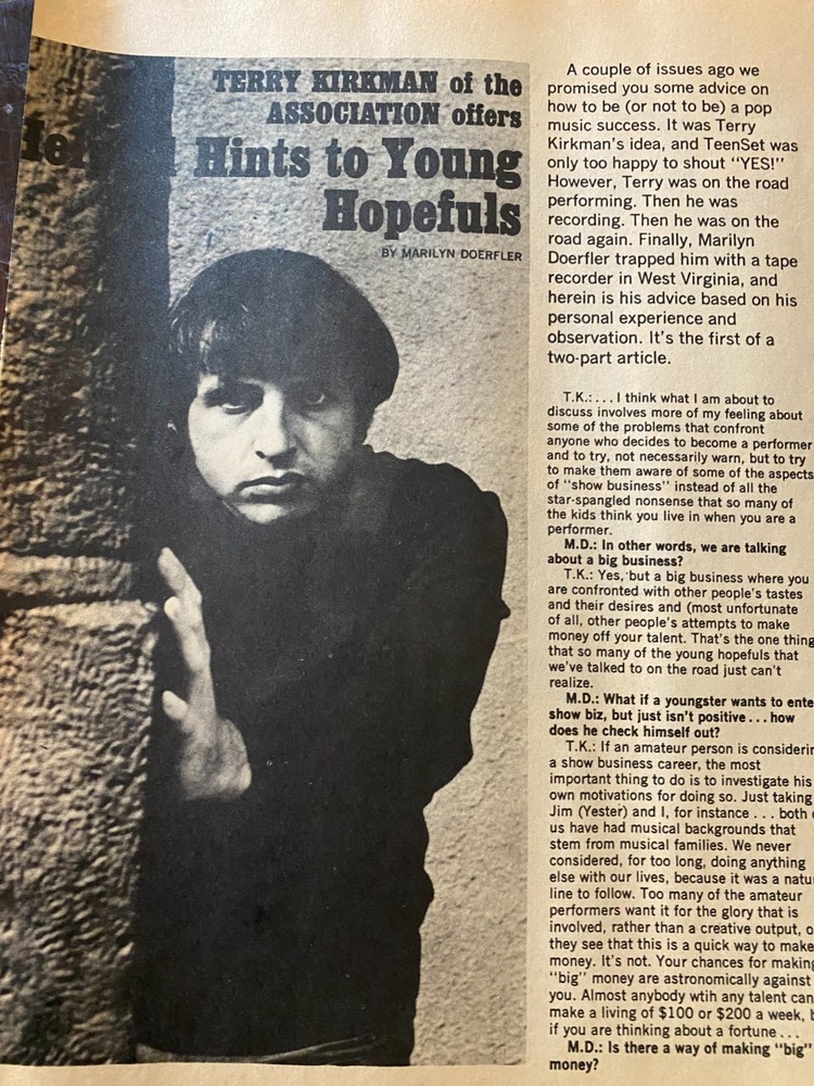 The Association, Terry Kirkman, Three Page Vintage Clipping