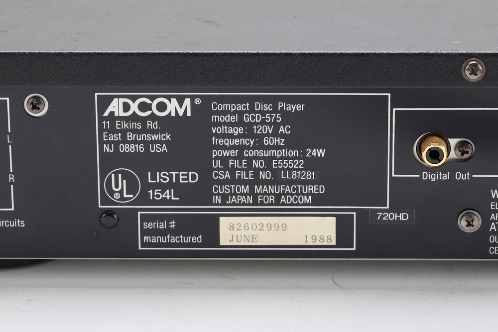 Adcom GCD-575 Single Disc CD Player