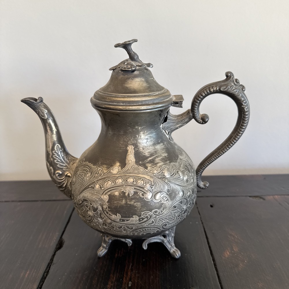 silver plated vintage teapot