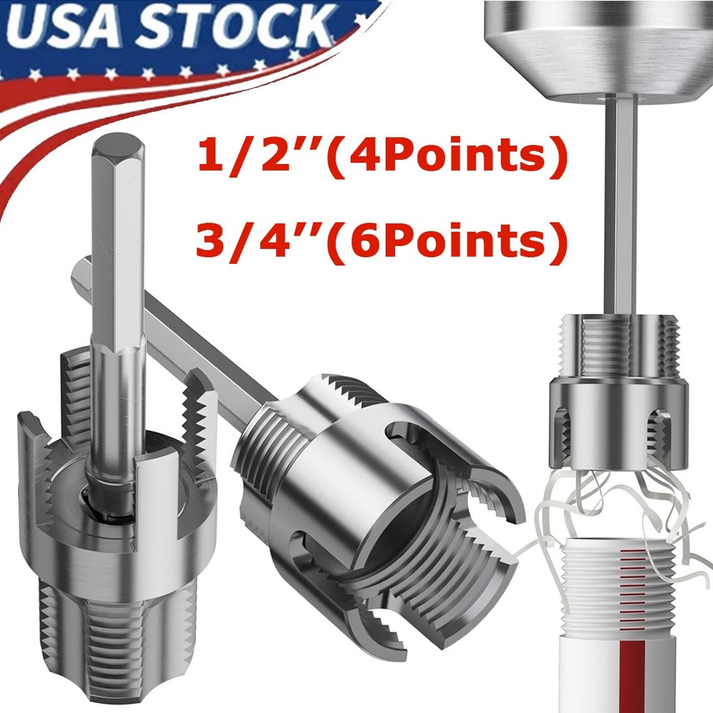 Integrated Internal & External Pipe Threading Tool For 1/2'' + 3/4'' Water Pipe