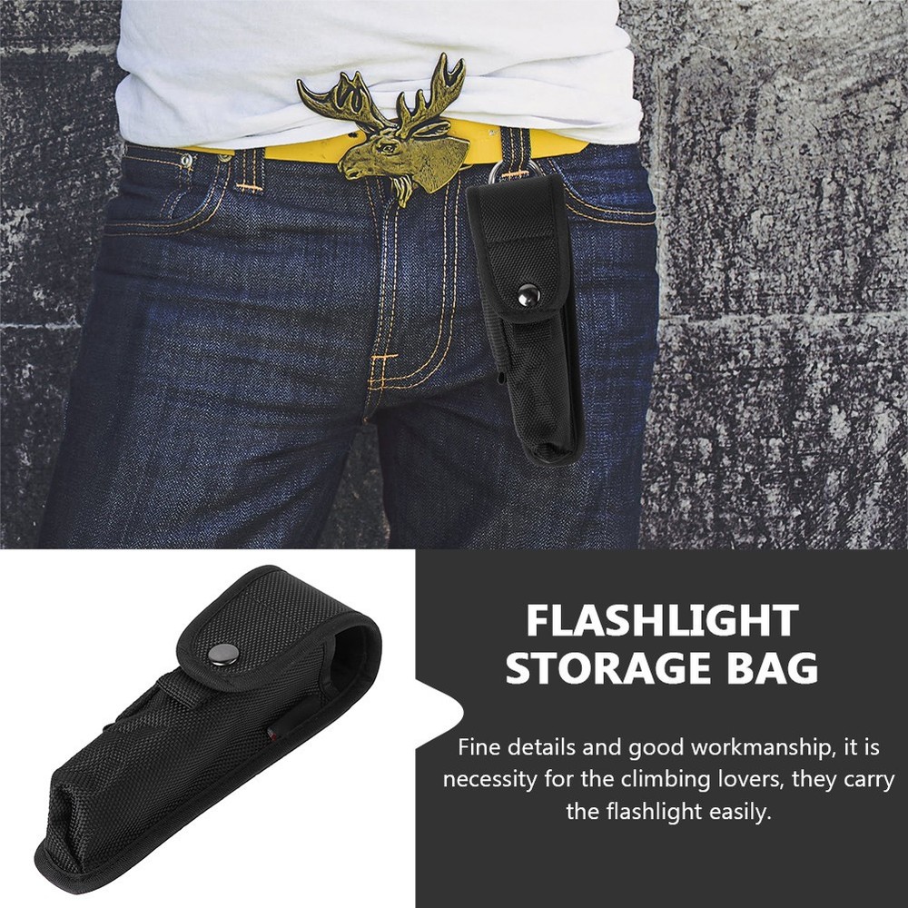 2Pcs Portable Flashlight Holsters Nylon Flashlight Pouch Multi-function Bag
