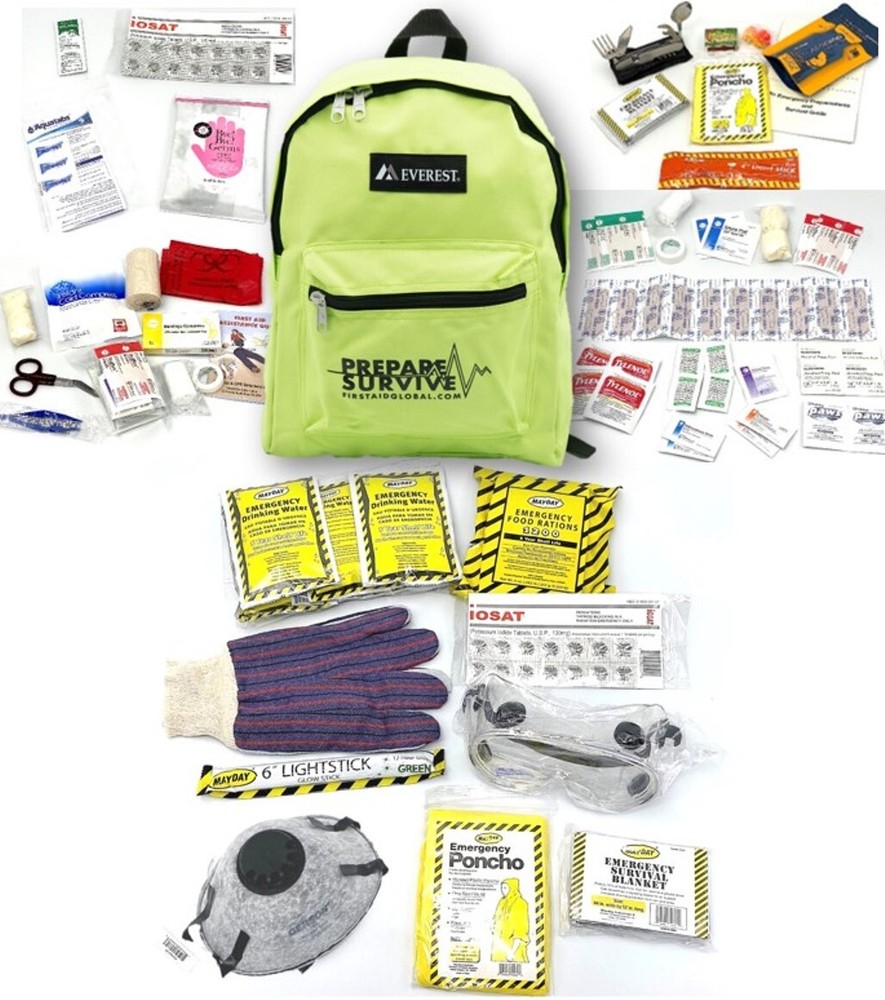 PrepareSurvive Survival Backpack for One, Two or Three Persons, Now With IOSAT