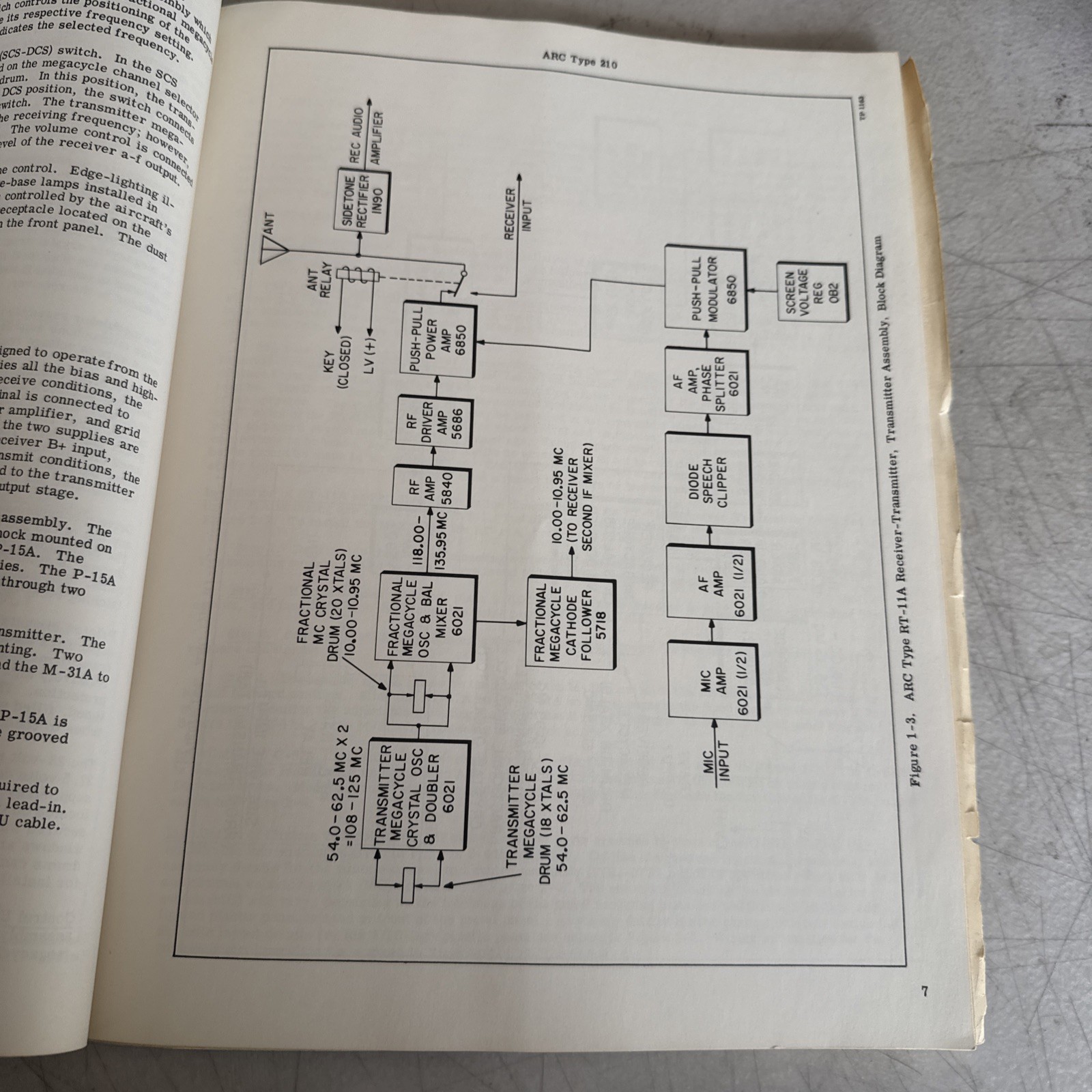 Aircraft Radio Corp. Pre Instruc. for ARC Type 210 VHF Com. Equipment 1958