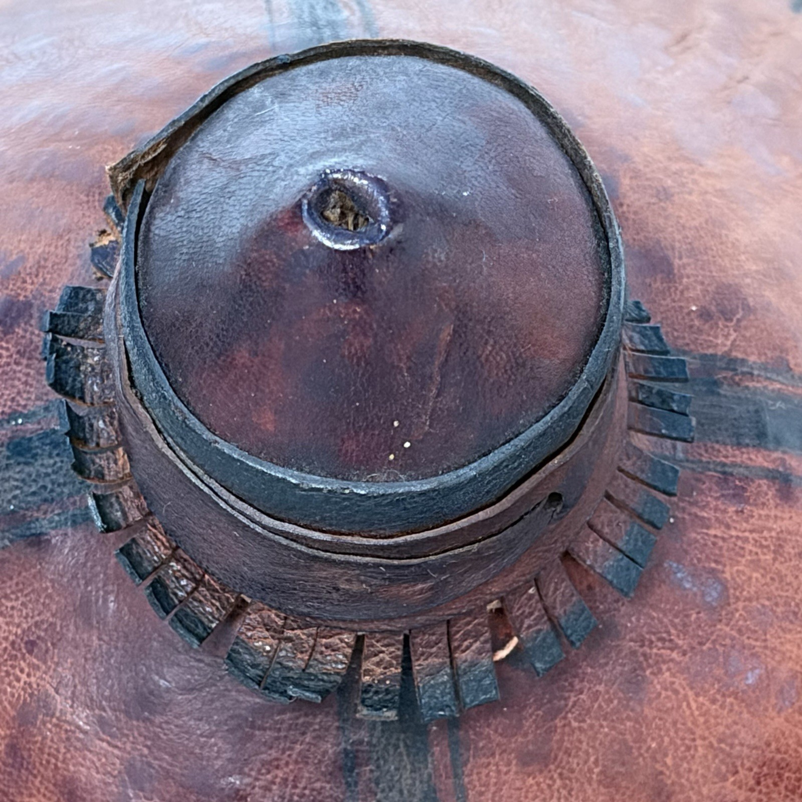 Vintage Fulani Straw Leather Hat Mali Wodaabe Tribe West Africa Mopti Cattle