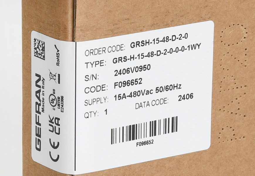 GRSH-15-48-D-2-0 Gefran solid state relay 6-32 VDC input voltage