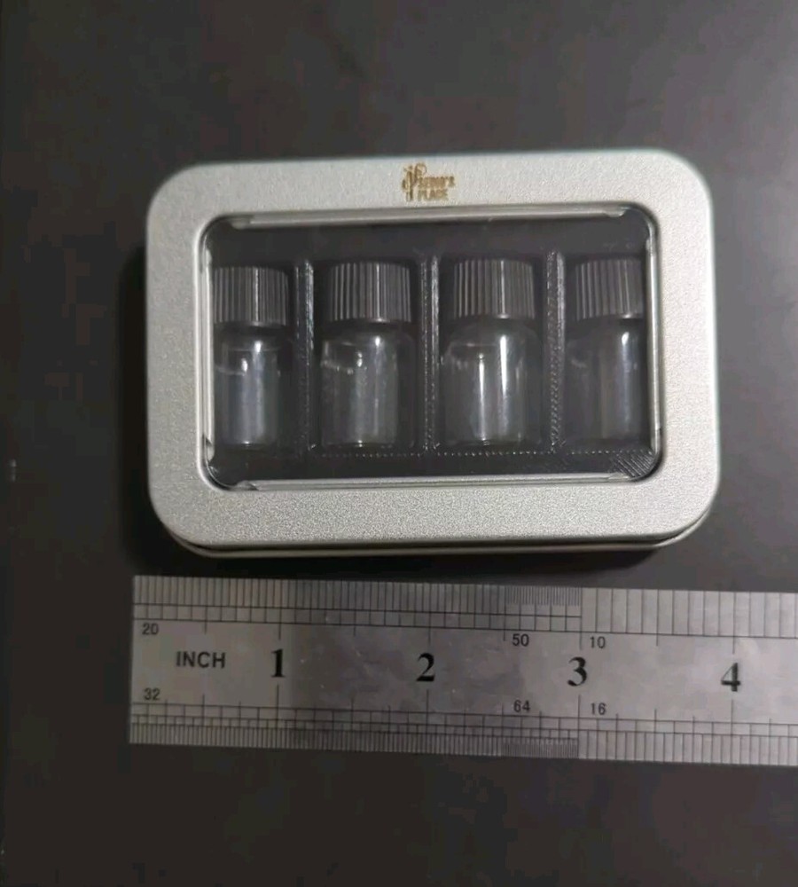 Gold Nugget Display Box 4 Glass Vials CUSTOMIZABLE Mining and Prospecting Case