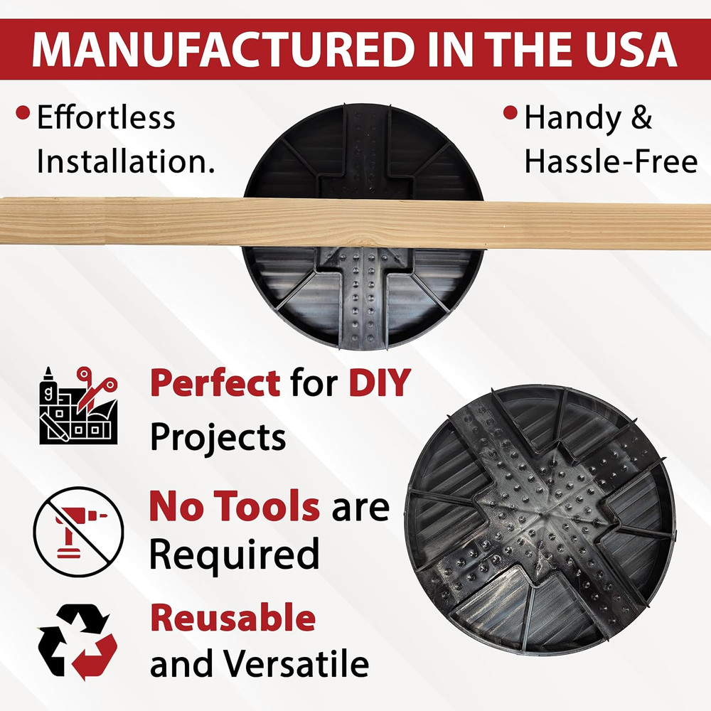 USA Made Original round Foundation Block (10-Pack) – Durable Deck Support & Floa