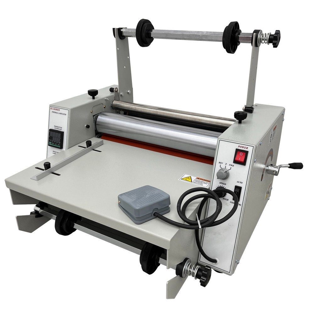 14" Thermal Roll Laminator Machine, 110V Electric Hot/Cold Laminating Machine wi