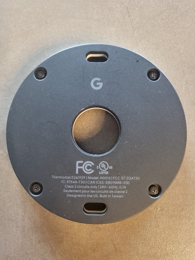 Google Nest Thermostat 3rd Gen E360129 A0013 Back Base Unit