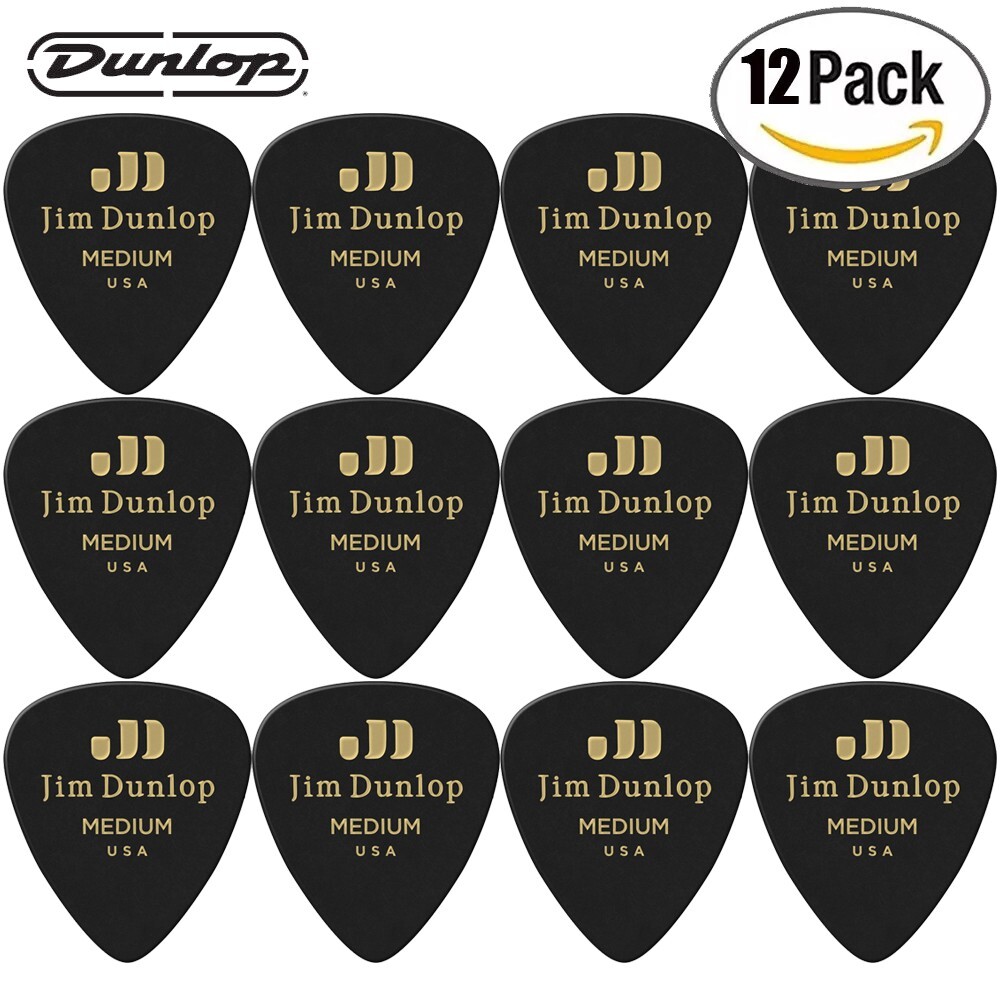 12-PACK Dunlop 483P03MD Genuine Celluloid Medium Guitar Picks