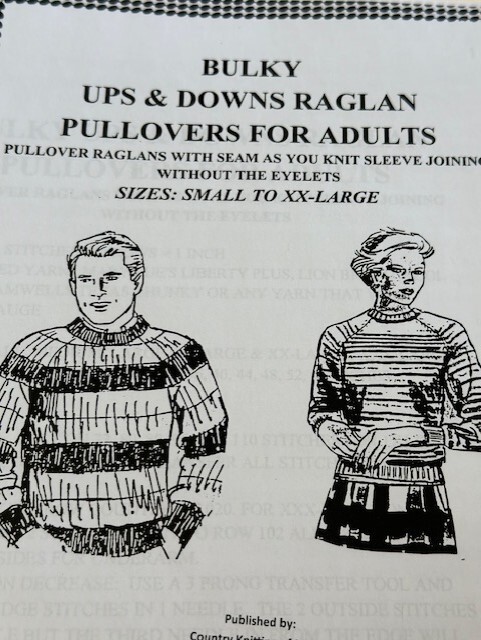 Bulky Ups & Downs Raglan Pullover for Adults 36" thru 56