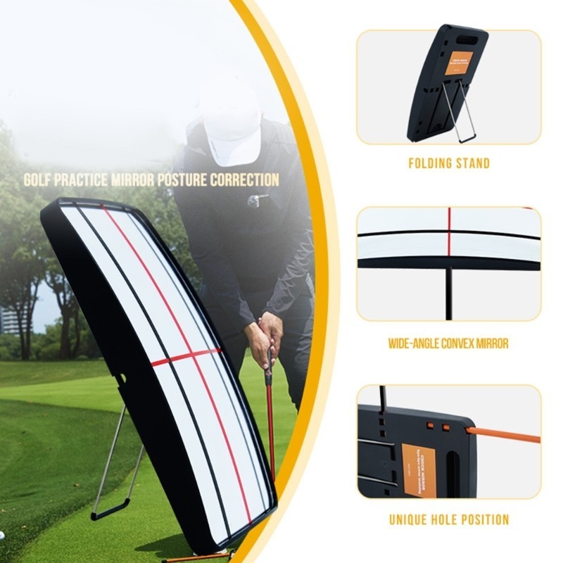 Golf Swing Standing Alignment Mirror Adjustable Training Tool For Beginner