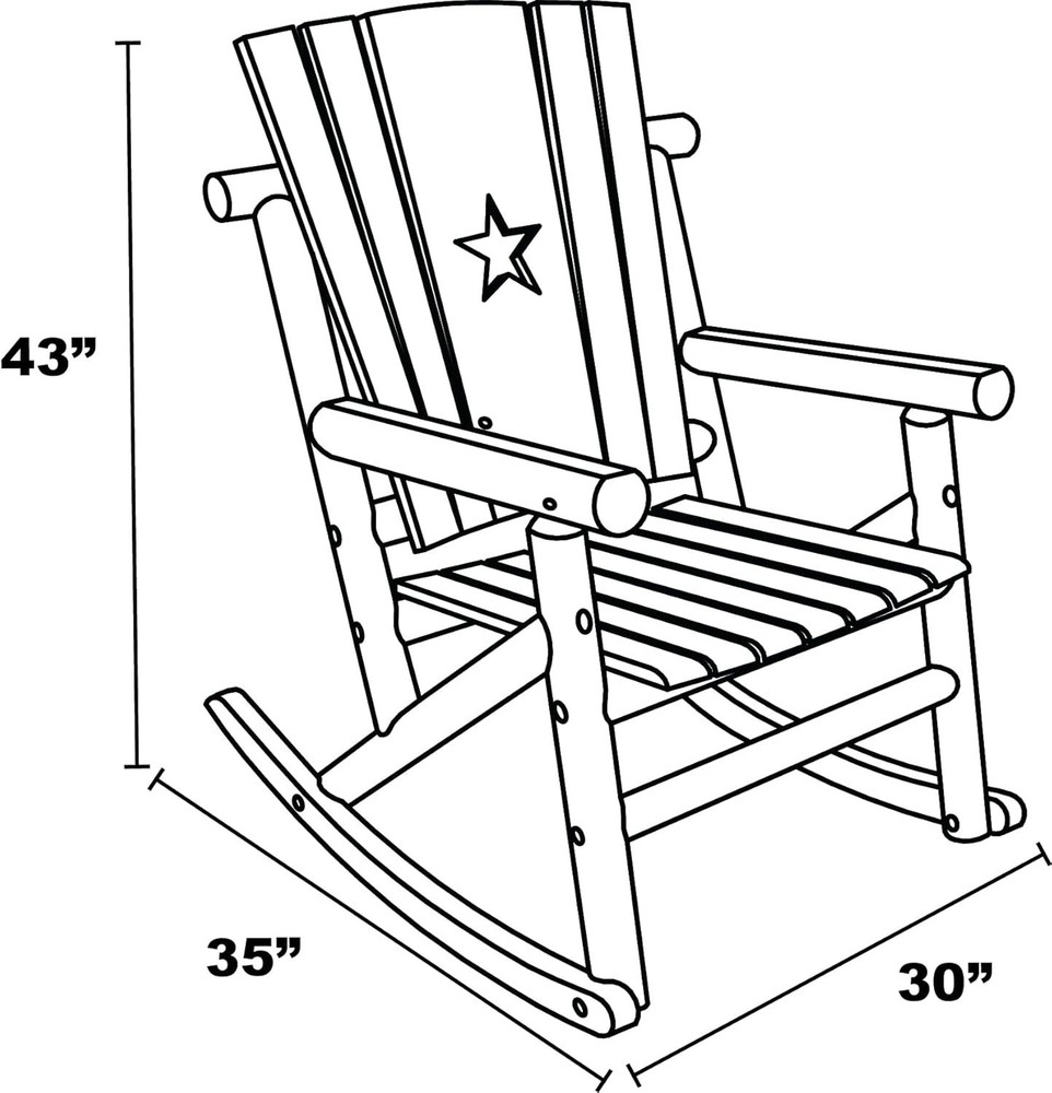 Char-Log Single Rocker with Star