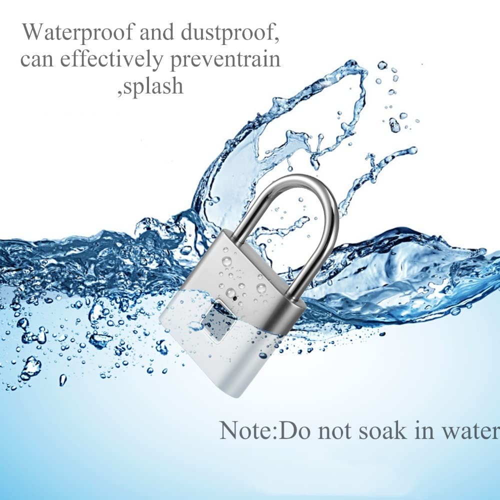 Fingerprint Padlock, USB Charging Waterproof Mini Smart Security Lock with No...