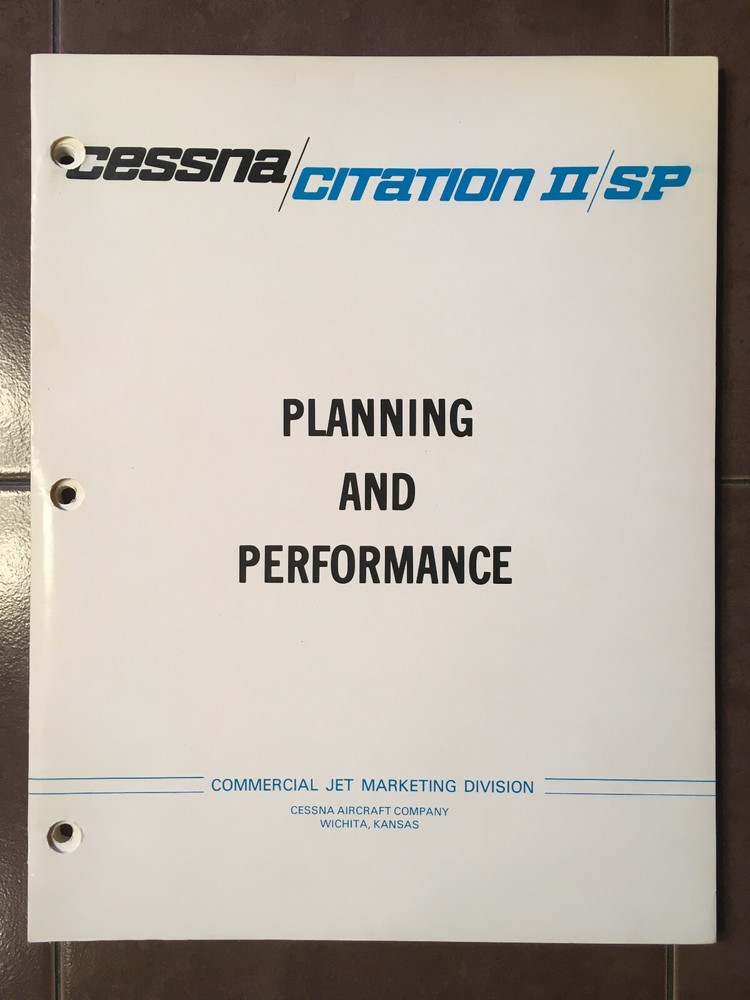 Cessna Citation II/SP Planning and Performance Manual