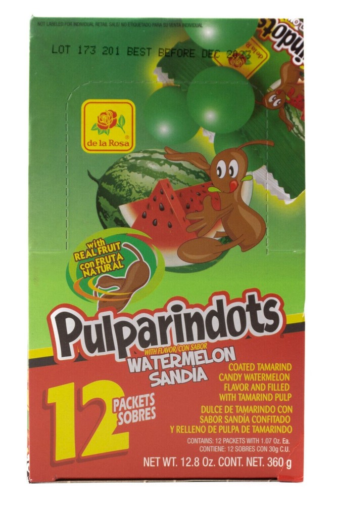 Pulparindo 60 Pcs Watermelon & Mango Bite Size Hard Shell Balls Mexican Candy