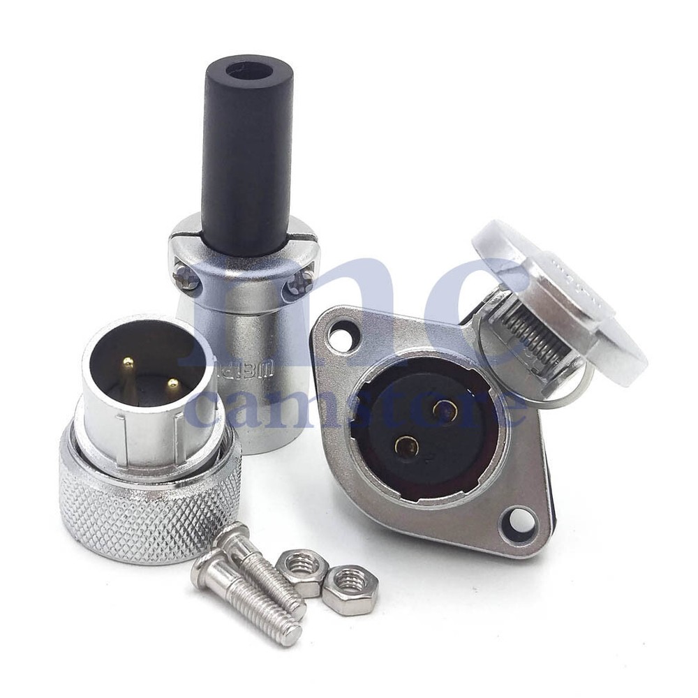 Weipu WS20 25A 2Pin Panel Mount Waterproof Electrical Wire Connector Plug Socket