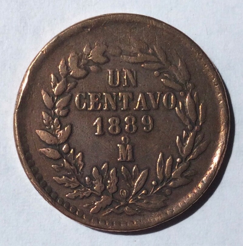 MEXICO  1889  1  CENTAVO  COIN  VF  CIRCULATED
