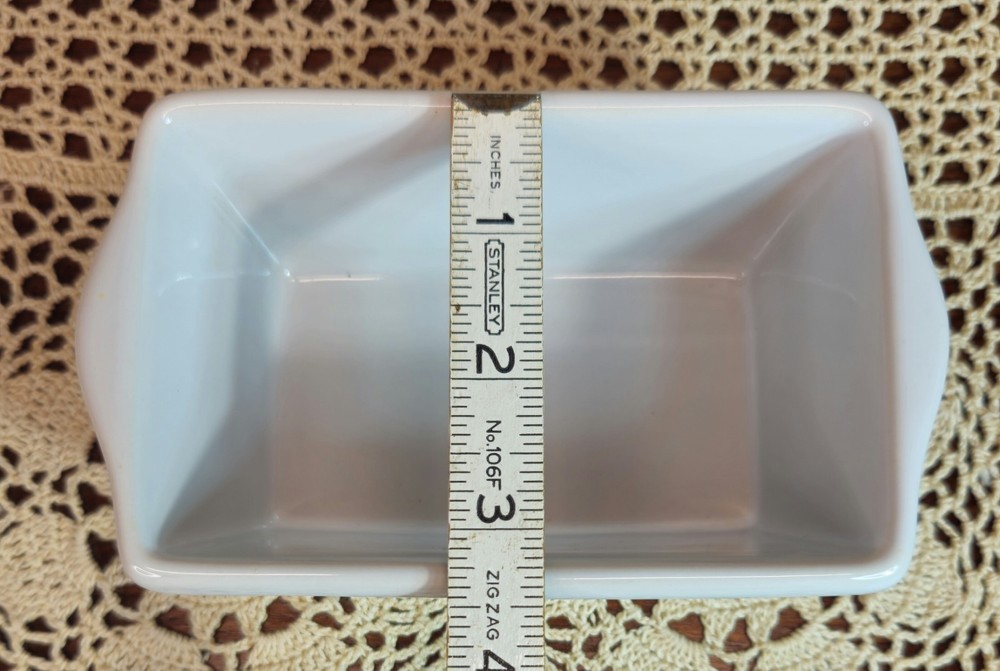 White Stoneware Mini Loaf Baking Pan