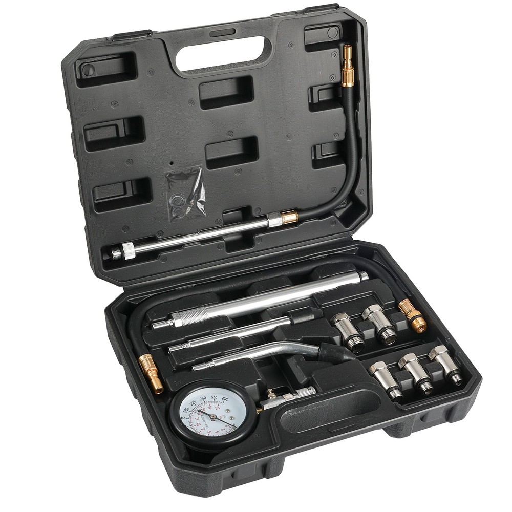 11Pc Cylinder Compression Gauge Tester Kit Gas Engine Diagnostic Testing Tool US
