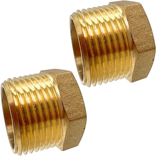 2 Pack Brass Pipe Plug Outer Hex Head Socket Plug Fitting for 3/4" NPT Male