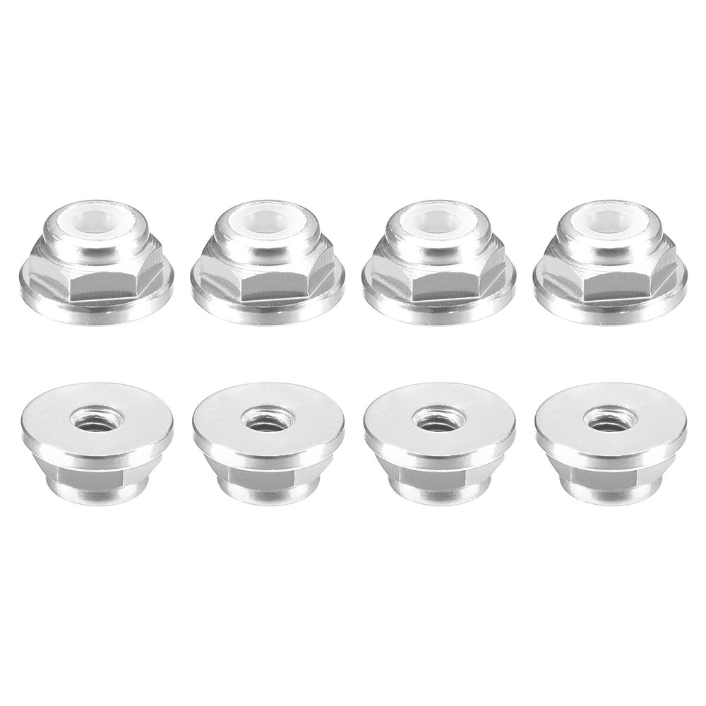 Nylon Insert Hex Lock Nuts, 8pcs - M2x0.4mm Self-Locking Nut(Silver)