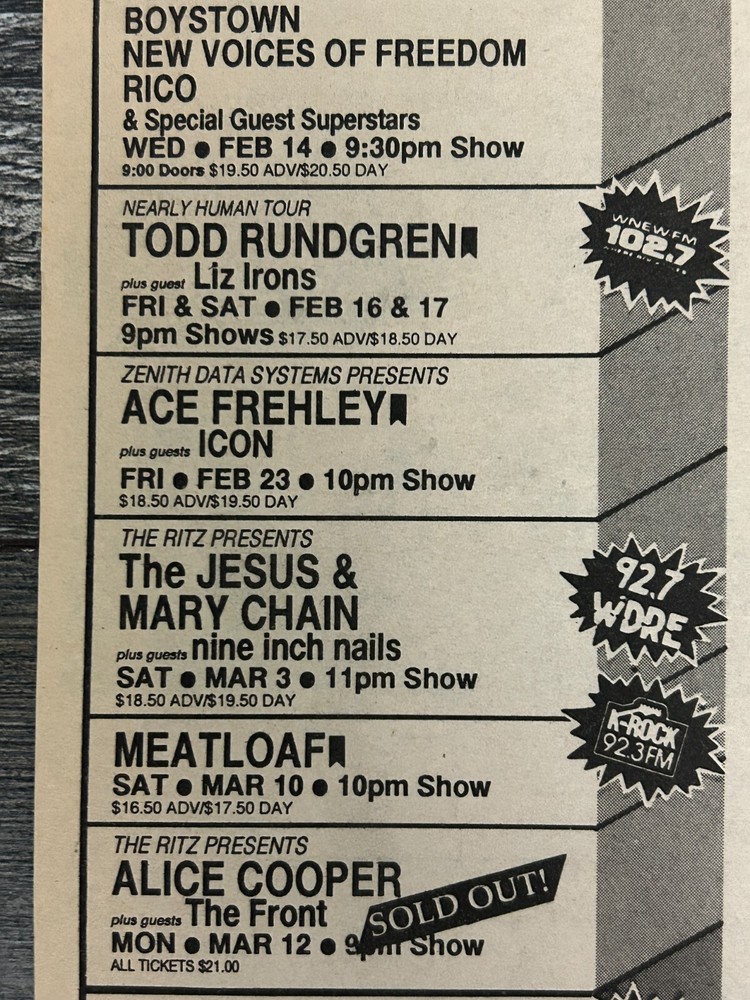 KISS Concert Ad Advert ACE FREHLEY Trouble Walkin 1990 Ritz NYC Vintage Kiss D