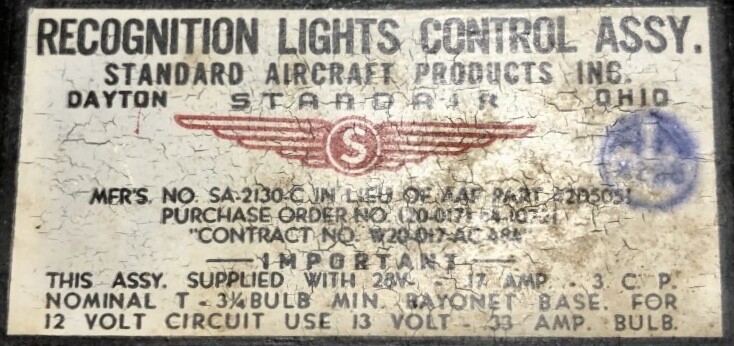 IFF Friend or Foe Identification Switch Box, NOS, WWII Aviation INS-0116