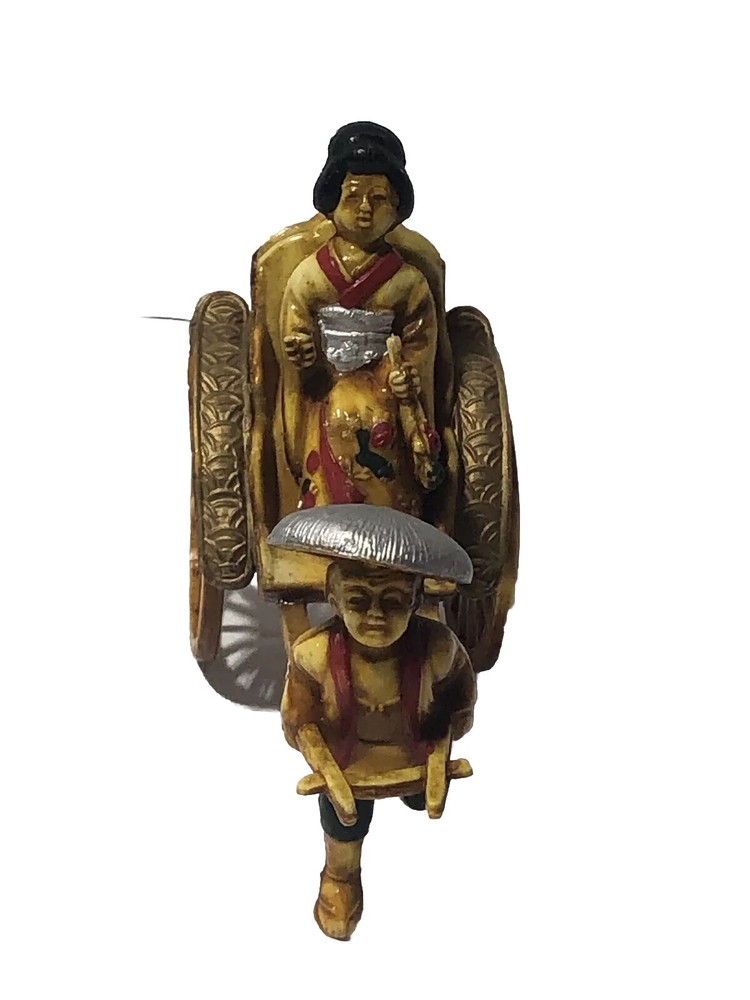 (1) Miniature Oriental Rickshaw Driver & Customer DPT56 & Lemax Compatible