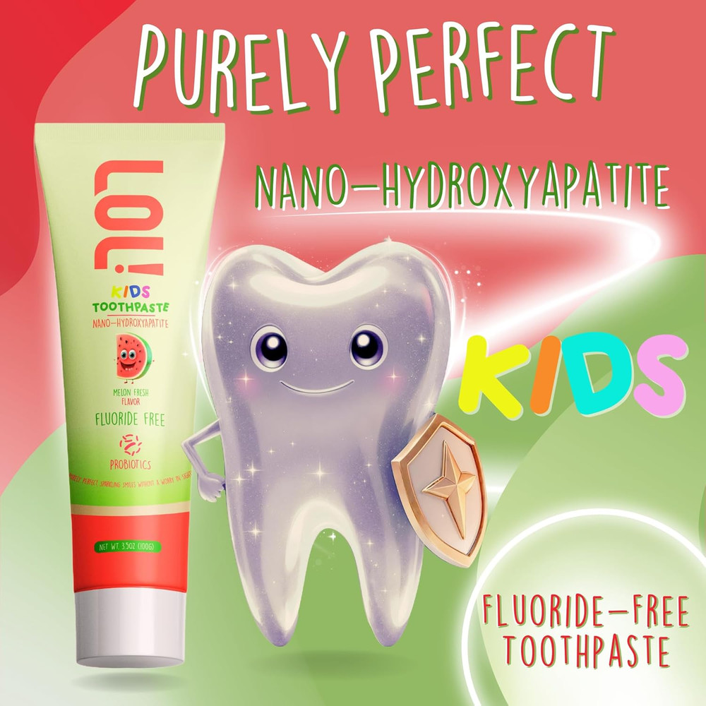 LOL Kids Toothpaste No Fluoride, Nano Hydroxyapatite Toothpaste, Probiotics, ...