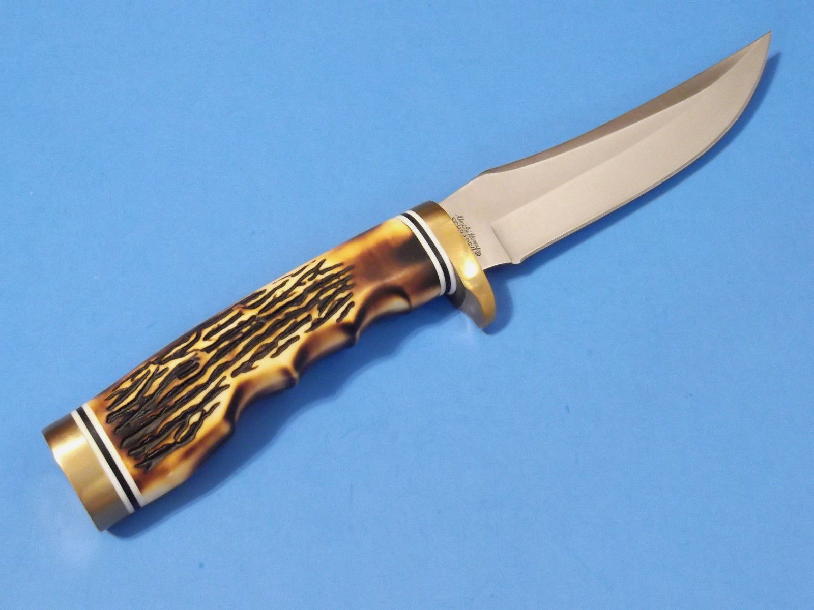 SCHRADE 153UHCP Uncle Henry GOLDEN SPIKE Delrin Stag knife 9 1/2" overall 153UH