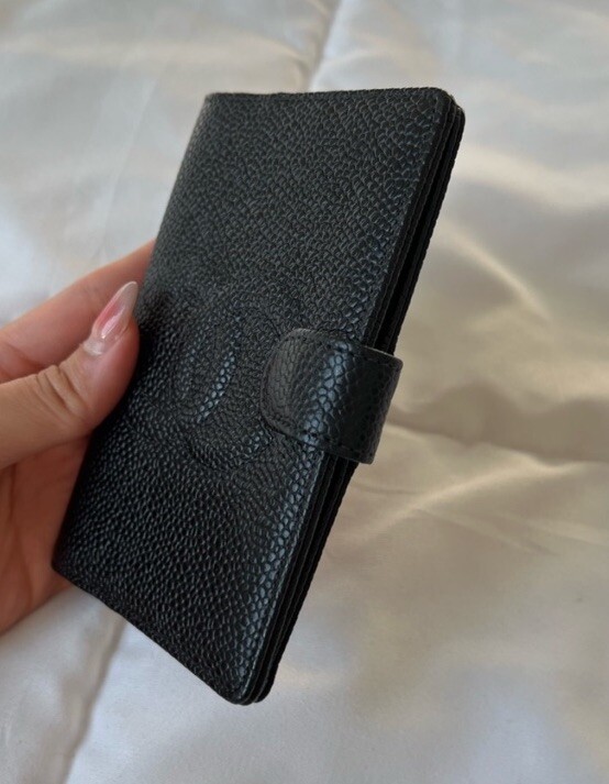 Chanel Caviar Mini Agenda with CC logo