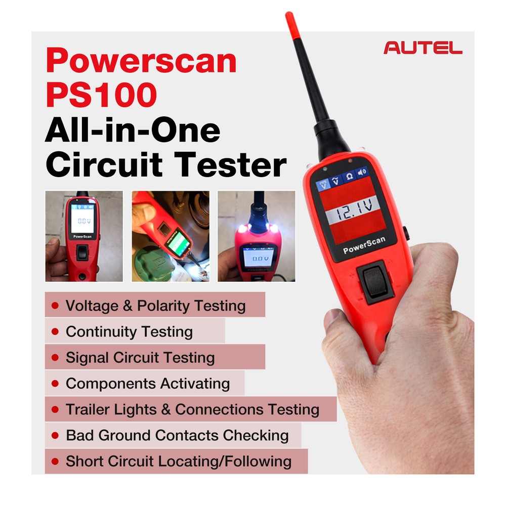 Autel PowerScan PS100 Electrical System Diagnosis Test Light Circuit Tester Tool