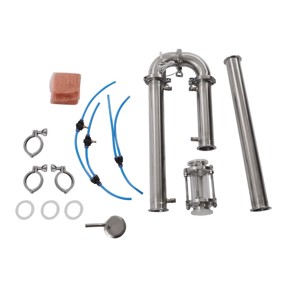 2" in Stainless Still Moonshine Reflux Distilling Column Brew Wine Making Tool~！