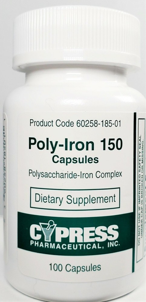 Cypress Poly Iron 150 mg 100 Capsules -Exp Date 03-2028
