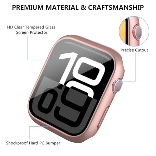 20 Pack 41mm Apple Watch Case with Tempered Glass Protector, Shockproof Bumper C
