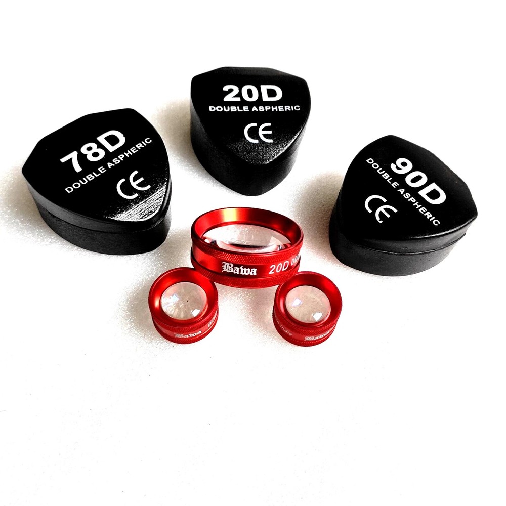 Double Aspheric Lens Combo RED 20D 78D & 90D Lens For Optometry With Case